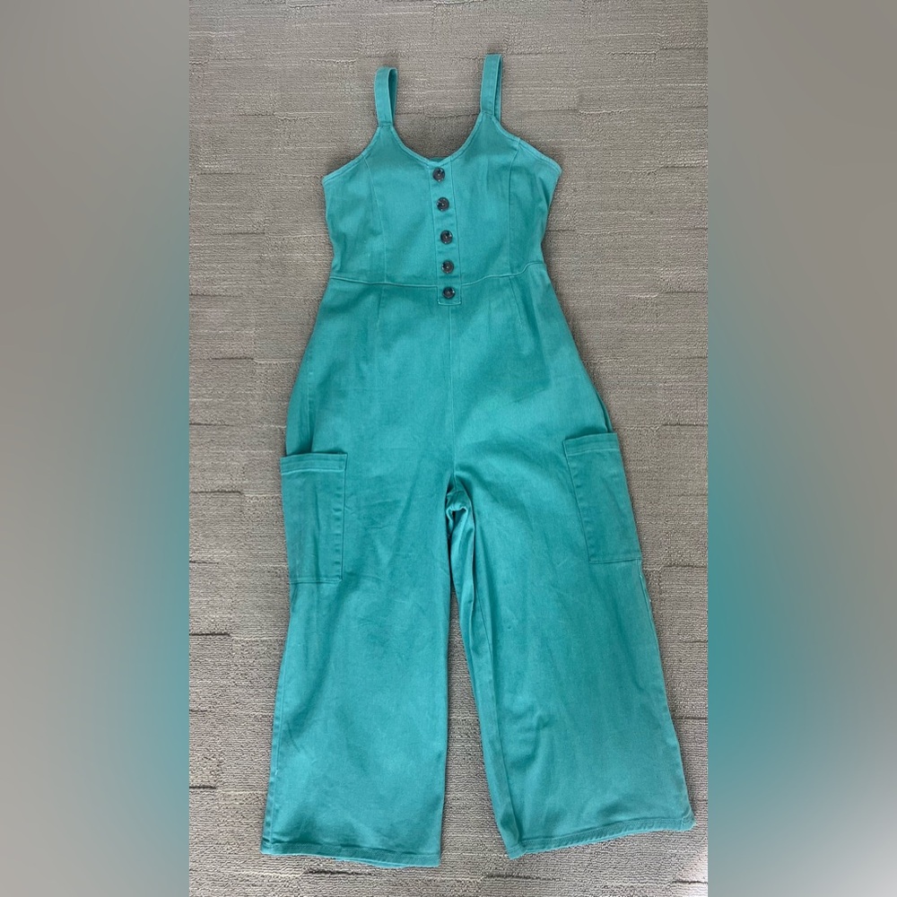 Teal Sleeveless Jumpsuit